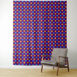 Purple Blue Yellow Polka Dots Design Tapestry