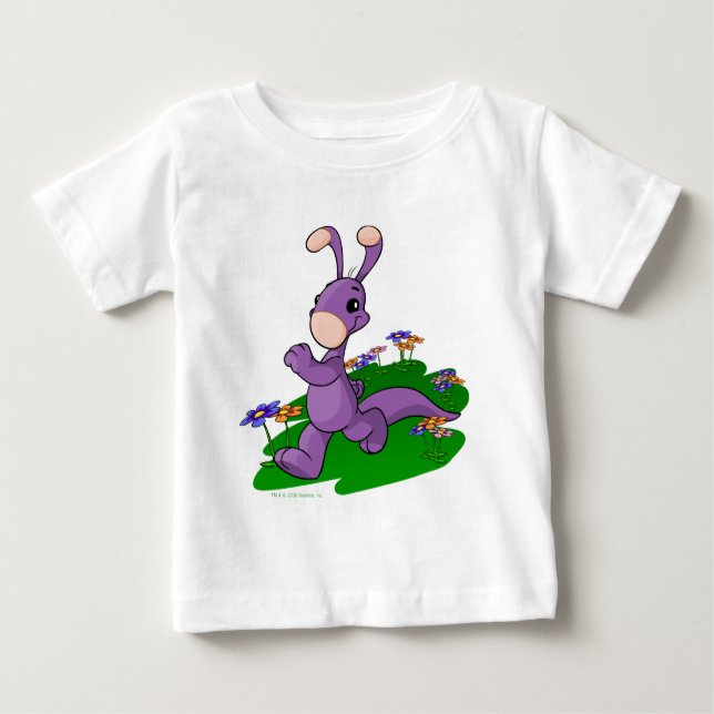 Purple Blumaroo marching through Roo Island Baby T-Shirt (Front)