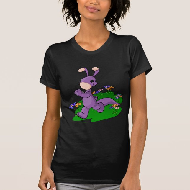 Purple Blumaroo marching through Roo Island T-Shirt (Front)