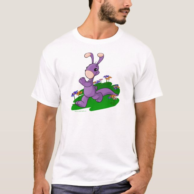 Purple Blumaroo marching through Roo Island T-Shirt (Front)