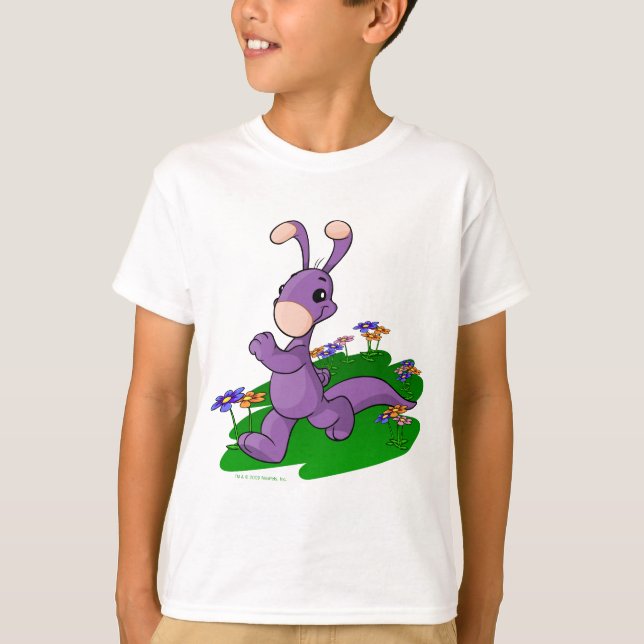 Purple Blumaroo marching through Roo Island T-Shirt (Front)