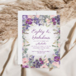 Purple Blush Pink Floral 80 and Fabulous Birthday Invitation<br><div class="desc">Elegant and artistic blush pink and purple watercolor floral and foliage 80 and Fabulous birthday party invitation for women. Text is fully customisable,  so design these invitations for anyone of any age. Contact me for assistance with your customisations or to request additional Zazzle products for your party.</div>