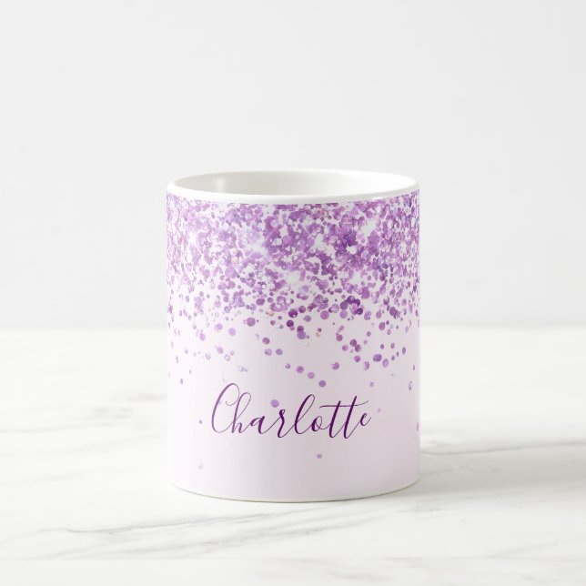 Purple blush pink name script coffee mug (Center)
