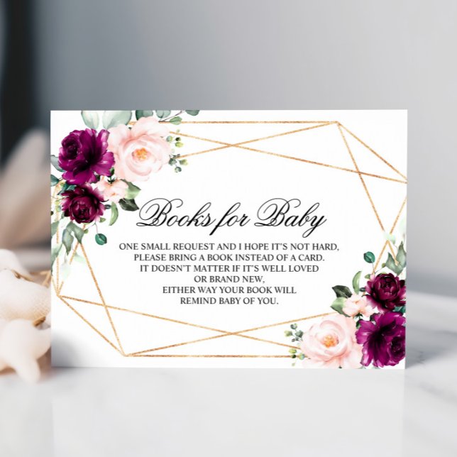 Purple & Blush Rose Books for Baby Enclosure Card (Creator Uploaded)