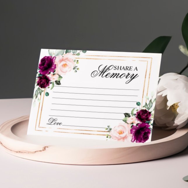 Purple & Blush Rose Funeral Share a Memory Card (Creator Uploaded)