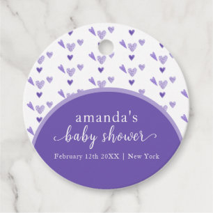 Purple Boho Arch Sweetheat Valentine Baby Shower Favour Tags