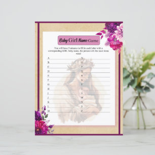 Purple Boho Baby Girl Name Game
