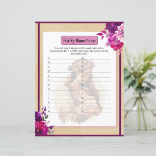 Purple Boho Baby Name Game