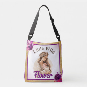 Purple Boho Baby Shower  Crossbody Bag