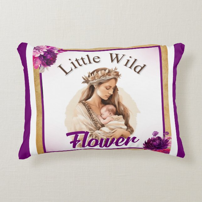 Purple Boho Baby Shower  Decorative Cushion (Front)