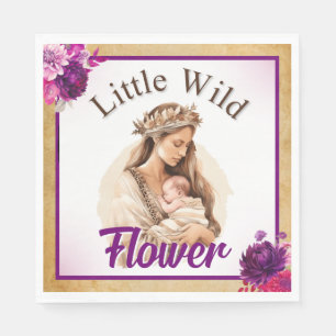 Purple Boho Baby Shower Napkins