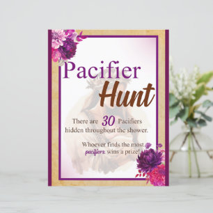 Purple Boho Baby Shower Pacifier Hunt Game