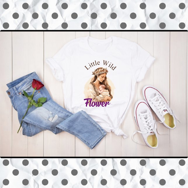 Purple Boho Baby Shower Wild Flower T-Shirt (Creator Uploaded)