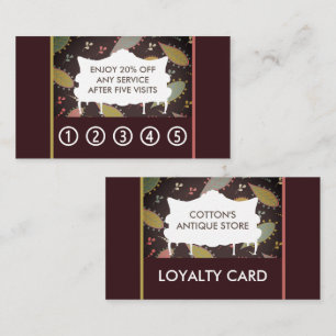 Purple Boho Chic Sofa, Antique Dealer Business Loyalty Card