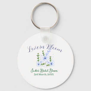 Purple boho love in Bloom bridal shower name retro Key Ring