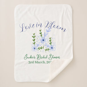 Purple boho love in Bloom bridal shower name retro Sherpa Blanket