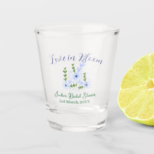 Purple boho love in Bloom bridal shower name retro Shot Glass