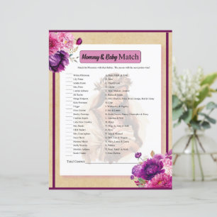 Purple Boho Mummy and Baby Match Game