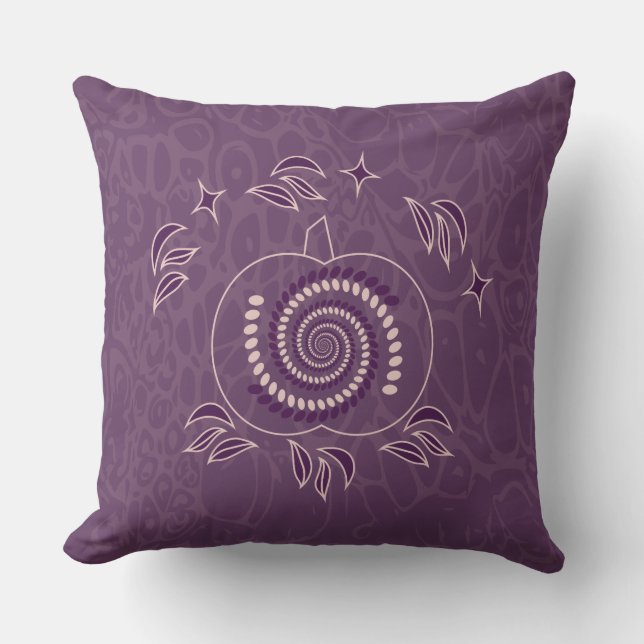 Purple Boho Pumpkin Fall Cushion (Front)