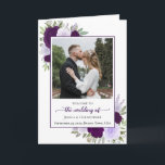 Purple Boho Roses & Photo Elegant Wedding Program<br><div class="desc">This beautiful folded wedding program features an elegant yet rustic boho chic design. The front has a welcome along with your photo surrounded by a bevy of hand painted watercolor roses in shades of purple, plum, and lavender. Inside is space for the order of the ceremony and reception on the...</div>