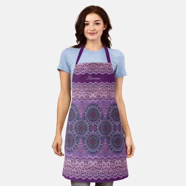 Purple Boho Style Apron (Worn)