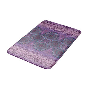 Purple Boho Style Bath Mat