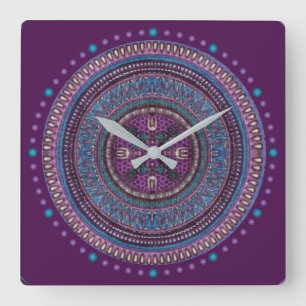 Purple Boho Style Clock