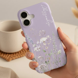Purple Boho Watercolor Wildflowers