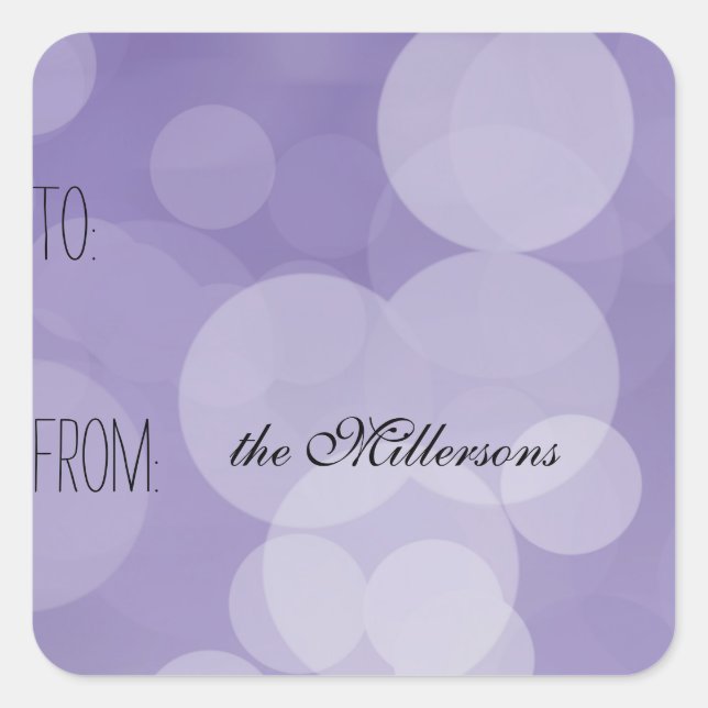 Purple Bokeh Gift Tag (Front)