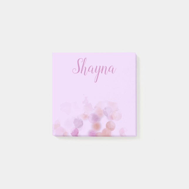 Purple Bokeh Personalised Name Post-it® Notes (Front)