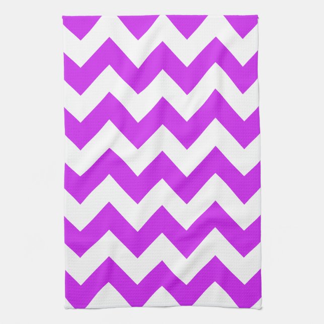 Purple Bold Chevron Tea Towel (Vertical)
