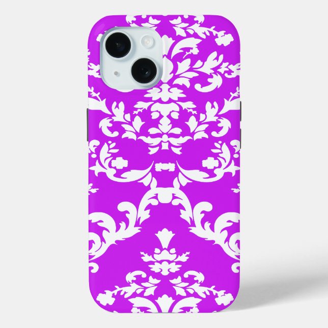 Purple Bold Damask @ Emporiomoffa Case-Mate iPhone Case (Back)