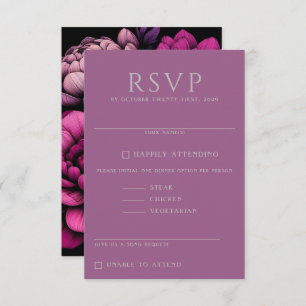 Purple Bold Floral RSVP Card
