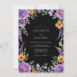 Purple Bold Moody Wedding Invitation