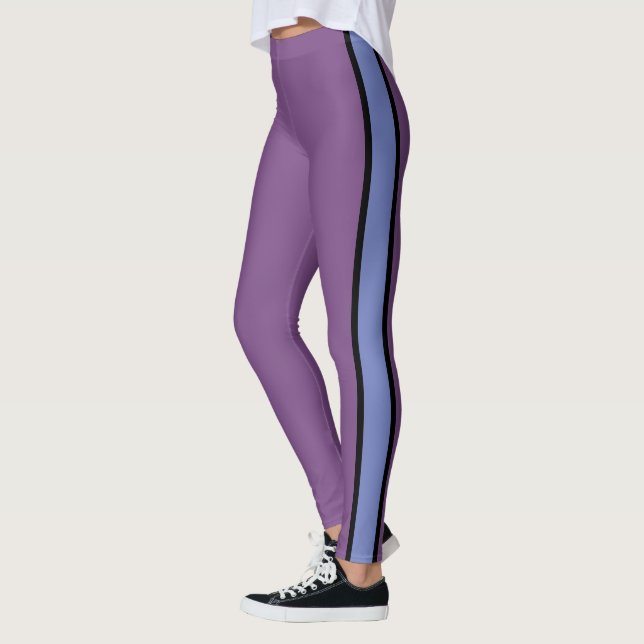 Purple Bold Stripe Leggings (Left)