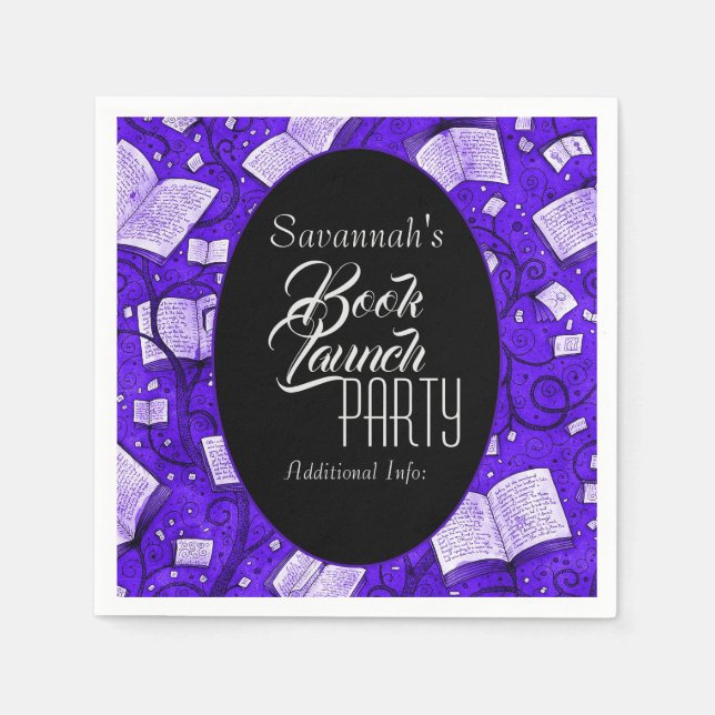 Purple Book Launch Party Napkin (Front)