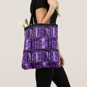 Purple Book Shelves Vintage Books  Tote Bag