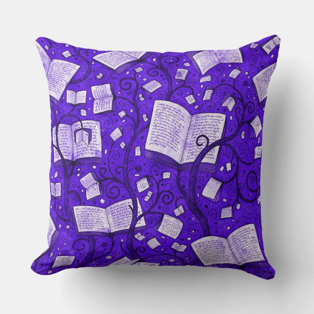 Purple Books Background Cushion (Front)