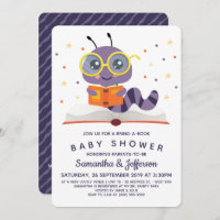 Purple Bookworm Book Baby Shower