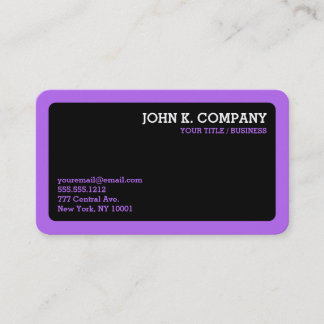Purple Border Black Lavender Minimal Business Card