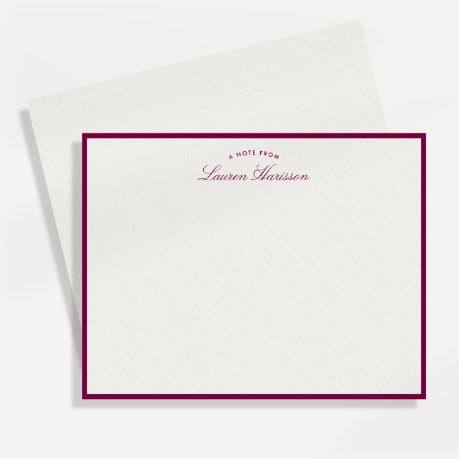 Purple Border Elegant Modern Stationery Note Card (Creator Uploaded)