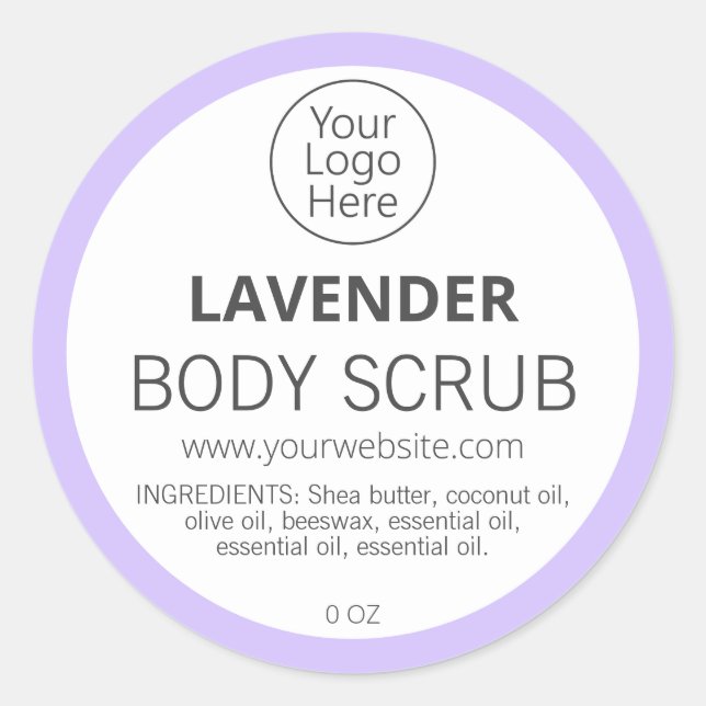 Purple Border Lavender Logo Labels (Front)