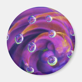 Purple Boro Lampwork Lotus Glass Magnet