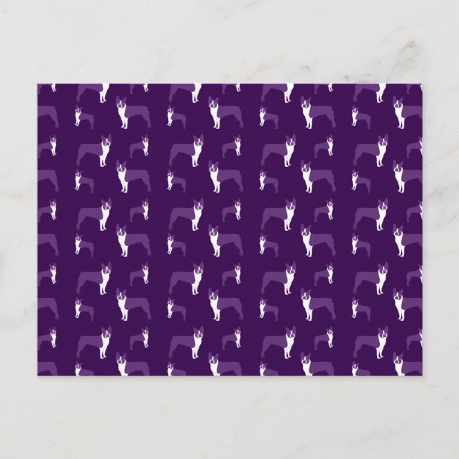 Purple boston terrier postcard (Front)