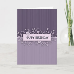 Purple Botanical Birthday Card