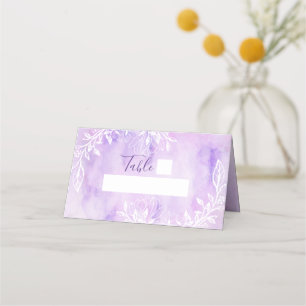 Purple Botanical Floral Watercolor Table Number Place Card