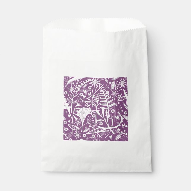Purple Botanical Modern Favour Bag (Front)