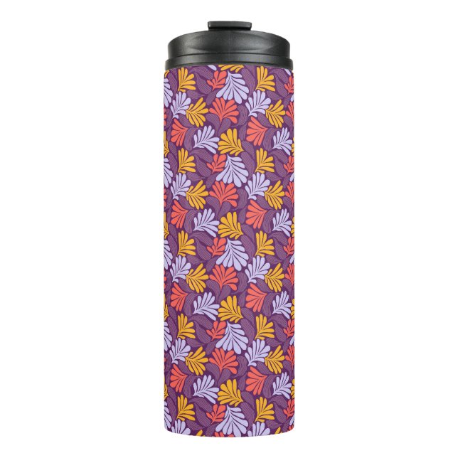 Purple Botanical Thermal Travel Mug (Front)