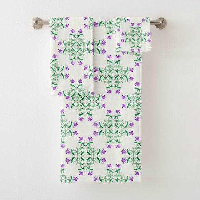 purple botanicals bath towel set (Insitu)