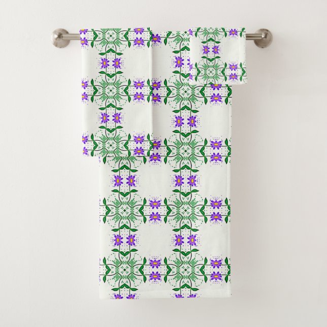 purple botanicals bath towel set (Insitu)
